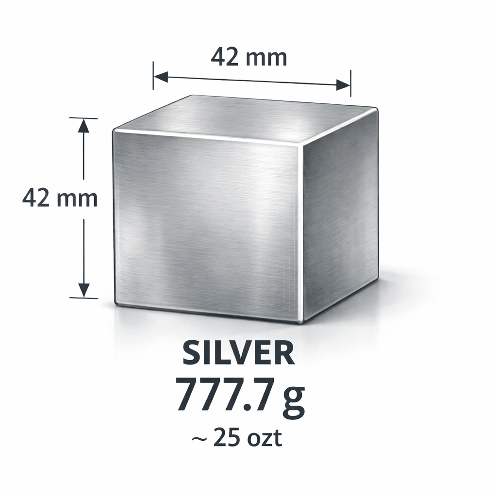 Solid silver cube